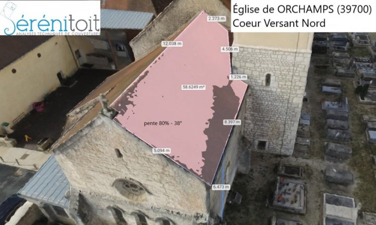 Métré par drone - Modélisation 3d d'une église en franche-comté vers DOLE - BESANCON (39)