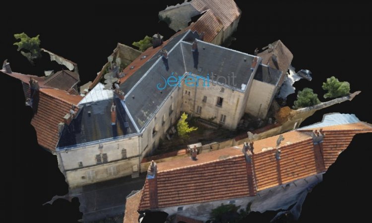 Analyse de toiture complétée d'un métré par drone (modélisation 3d) secteur DIJON - Chatillon - Langres